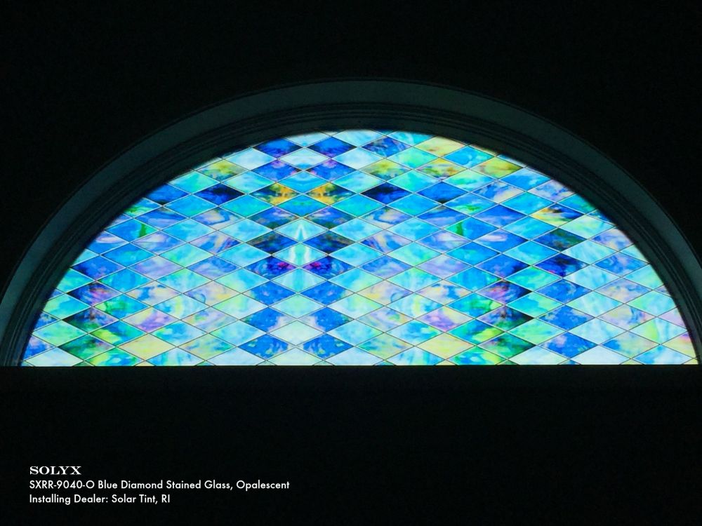 SXRR-9040-O Blue Diamond Stained Glass - Opalescent